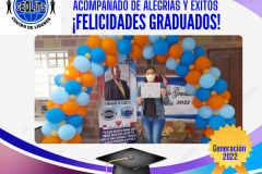 Post de Facebook graduación azul y amarillo