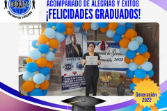 Post de Facebook graduación azul y amarillo
