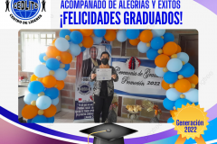 Post de Facebook graduación azul y amarillo